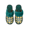 Green Bay Packers NFL Womens Plaid Sherpa Mule Slipper