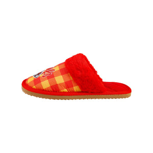 Kansas City Chiefs NFL Womens Plaid Sherpa Mule Slipper
