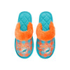 Miami Dolphins NFL Womens Plaid Sherpa Mule Slipper