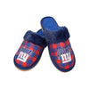 New York Giants NFL Womens Plaid Sherpa Mule Slipper