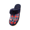 New England Patriots NFL Womens Plaid Sherpa Mule Slipper