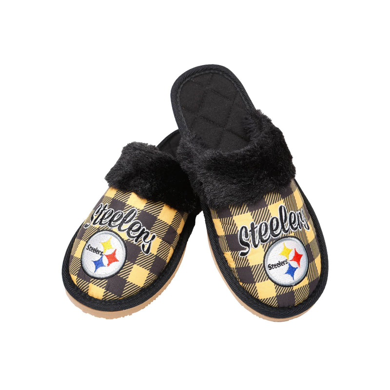 Buffalo Bills Womens Plaid Sherpa Mule Slipper