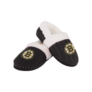 Boston Bruins NHL Womens Team Color Fur Moccasin Slippers