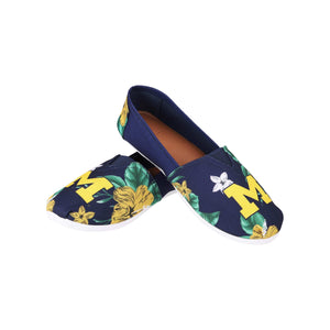 Michigan Wolverines NCAA Womens Floral Canvas Shoes