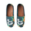 Green Bay Packers NFL Womens Floral Canvas Shoes