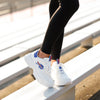 Buffalo Bills NFL Womens Glitter Big Logo Vintage White Chunky Sneaker (PREORDER - SHIPS LATE MARCH)