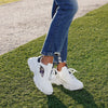 Baltimore Ravens NFL Womens Glitter Big Logo Vintage White Chunky Sneaker (PREORDER - SHIPS LATE MARCH)