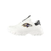 Baltimore Ravens NFL Womens Glitter Big Logo Vintage White Chunky Sneaker (PREORDER - SHIPS LATE MARCH)