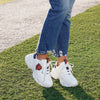 Chicago Bears NFL Womens Glitter Big Logo Vintage White Chunky Sneaker (PREORDER - SHIPS LATE MARCH)