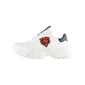 Chicago Bears NFL Womens Glitter Big Logo Vintage White Chunky Sneaker