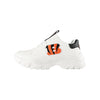 Cincinnati Bengals NFL Womens Glitter Big Logo Vintage White Chunky Sneaker (PREORDER - SHIPS LATE MARCH)