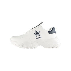 Dallas Cowboys NFL Womens Glitter Big Logo Vintage White Chunky Sneaker
