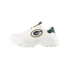 Green Bay Packers NFL Womens Glitter Big Logo Vintage White Chunky Sneaker (PREORDER - SHIPS LATE MARCH)