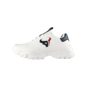 Houston Texans NFL Womens Glitter Big Logo Vintage White Chunky Sneaker