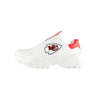 Kansas City Chiefs NFL Womens Glitter Big Logo Vintage White Chunky Sneaker