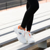Miami Dolphins NFL Womens Glitter Big Logo Vintage White Chunky Sneaker