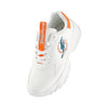 Miami Dolphins NFL Womens Glitter Big Logo Vintage White Chunky Sneaker