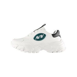 New York Jets NFL Womens Glitter Big Logo Vintage White Chunky Sneaker