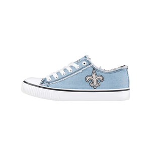 New Orleans Saints NFL Womens Denim Low Top Canvas Shoes