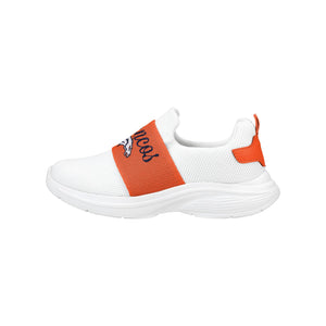 Denver Broncos NFL Womens Script Wordmark White Slip On Sneakers