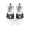 Pittsburgh Steelers NFL Womens Script Wordmark White Slip On Sneakers