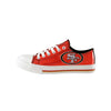 San Francisco 49ers NFL Womens Team Color Metallic Low Top Canvas Shoes