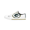 Green Bay Packers NFL Womens Big Logo Low Top White Canvas Shoes