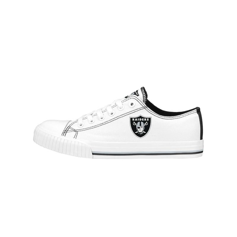 Las Vegas Raiders NFL Mens Low Top White Canvas Shoes