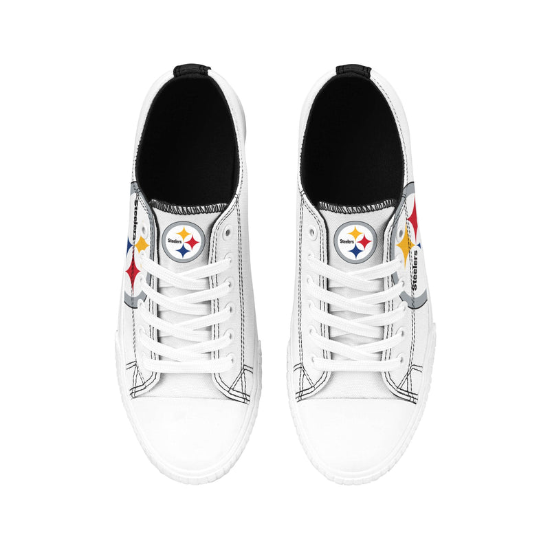 Pittsburgh Steelers NFL Men And Women Low Top White Canvas Shoes For Fans -  Freedomdesign