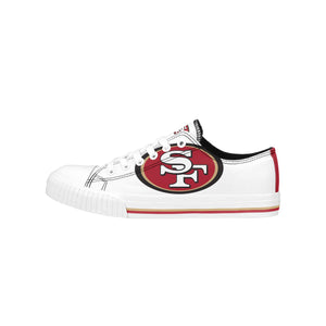 San Francisco 49ers NFL Womens Big Logo Low Top White Canvas Shoes