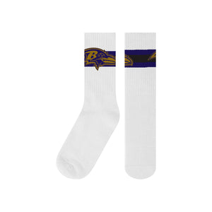 Baltimore Ravens NFL Primary Logo White Socks