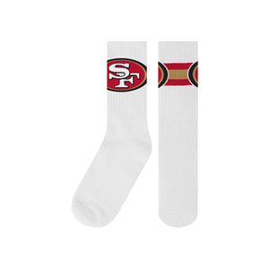 San Francisco 49ers NFL Primary Logo White Socks
