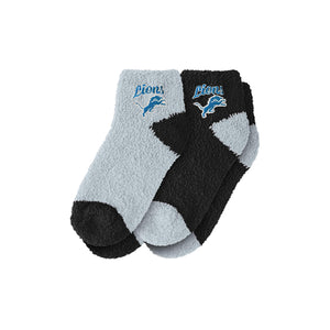 Detroit Lions NFL 2 Pack Womens Script Logo Fuzzy Ankle Socks