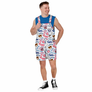 Chicago Cubs MLB Mens Historic Print Bib Shortalls