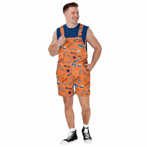 Houston Astros MLB Mens Historic Print Bib Shortalls