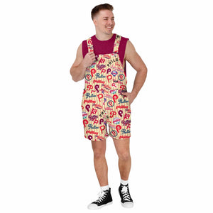 Philadelphia Phillies MLB Mens Historic Print Bib Shortalls