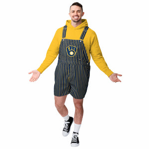 Milwaukee Brewers MLB Mens Pinstripe Bib Shortalls