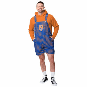 New York Mets MLB Mens Pinstripe Bib Shortalls