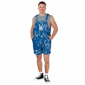 Los Angeles Dodgers MLB Mens Paint Splatter Bib Shortalls