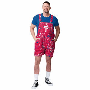 Philadelphia Phillies MLB Mens Paint Splatter Bib Shortalls
