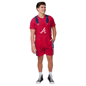 Atlanta Braves MLB Mens Team Stripe Bib Shortalls