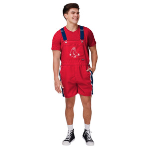Boston Red Sox MLB Mens Team Stripe Bib Shortalls