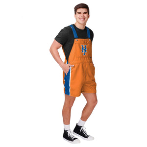 New York Mets MLB Mens Team Stripe Bib Shortalls