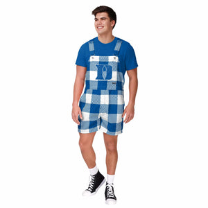 Duke Blue Devils NCAA Mens Plaid Bib Shortalls