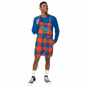 Florida Gators NCAA Mens Plaid Bib Shortalls
