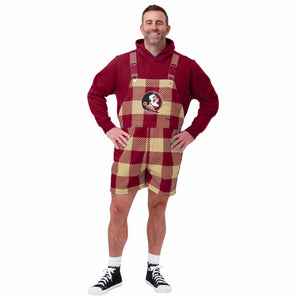 Florida State Seminoles NCAA Mens Plaid Bib Shortalls