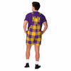 LSU Tigers NCAA Mens Plaid Bib Shortalls