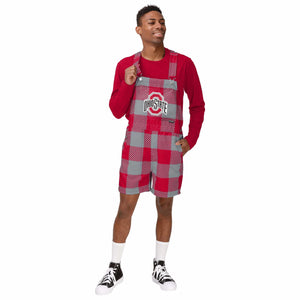 Ohio State Buckeyes NCAA Mens Plaid Bib Shortalls
