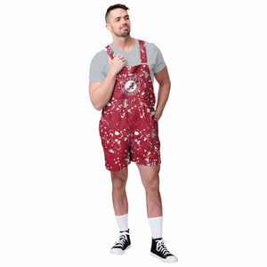 Alabama Crimson Tide NCAA Mens Paint Splatter Bib Shortalls