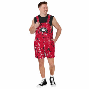 Georgia Bulldogs NCAA Mens Paint Splatter Bib Shortalls